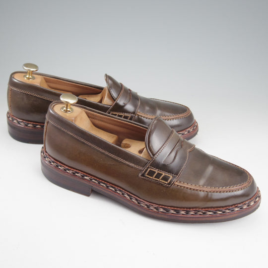 極上★(独)ハインリッヒ・ディンケラッカー SIZE 6.5【貴重★茶系コードバン/Wien】コインローファー/メンズ/Heinrich Dinkelacker★p235