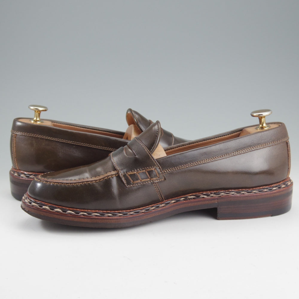 極上★(独)ハインリッヒ・ディンケラッカー SIZE 6.5【貴重★茶系コードバン/Wien】コインローファー/メンズ/Heinrich Dinkelacker★p235