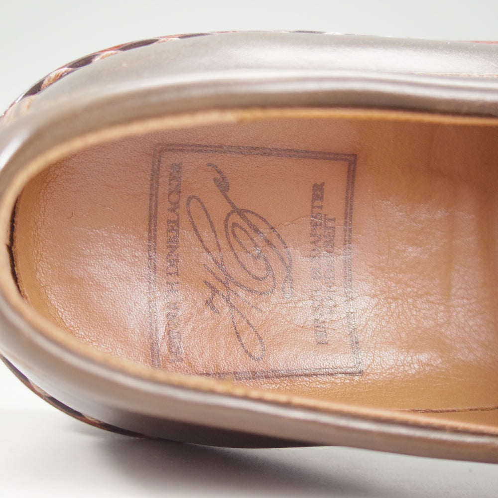極上★(独)ハインリッヒ・ディンケラッカー SIZE 6.5【貴重★茶系コードバン/Wien】コインローファー/メンズ/Heinrich Dinkelacker★p235