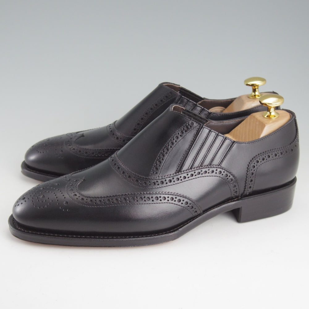 未使用★Perfetto/ペルフェット SIZE 5.5【グッドイヤーウェルテッド製法★サイドエラスティック】カーフ/黒/メンズ★o663