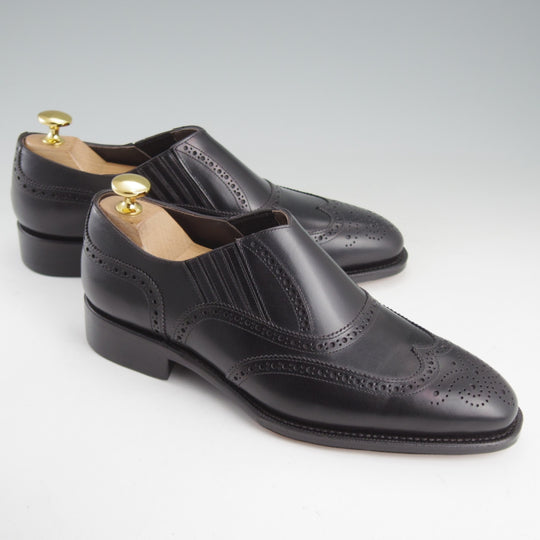 未使用★Perfetto/ペルフェット SIZE 5.5【グッドイヤーウェルテッド製法★サイドエラスティック】カーフ/黒/メンズ★o663