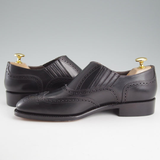 未使用★Perfetto/ペルフェット SIZE 5.5【グッドイヤーウェルテッド製法★サイドエラスティック】カーフ/黒/メンズ★o663
