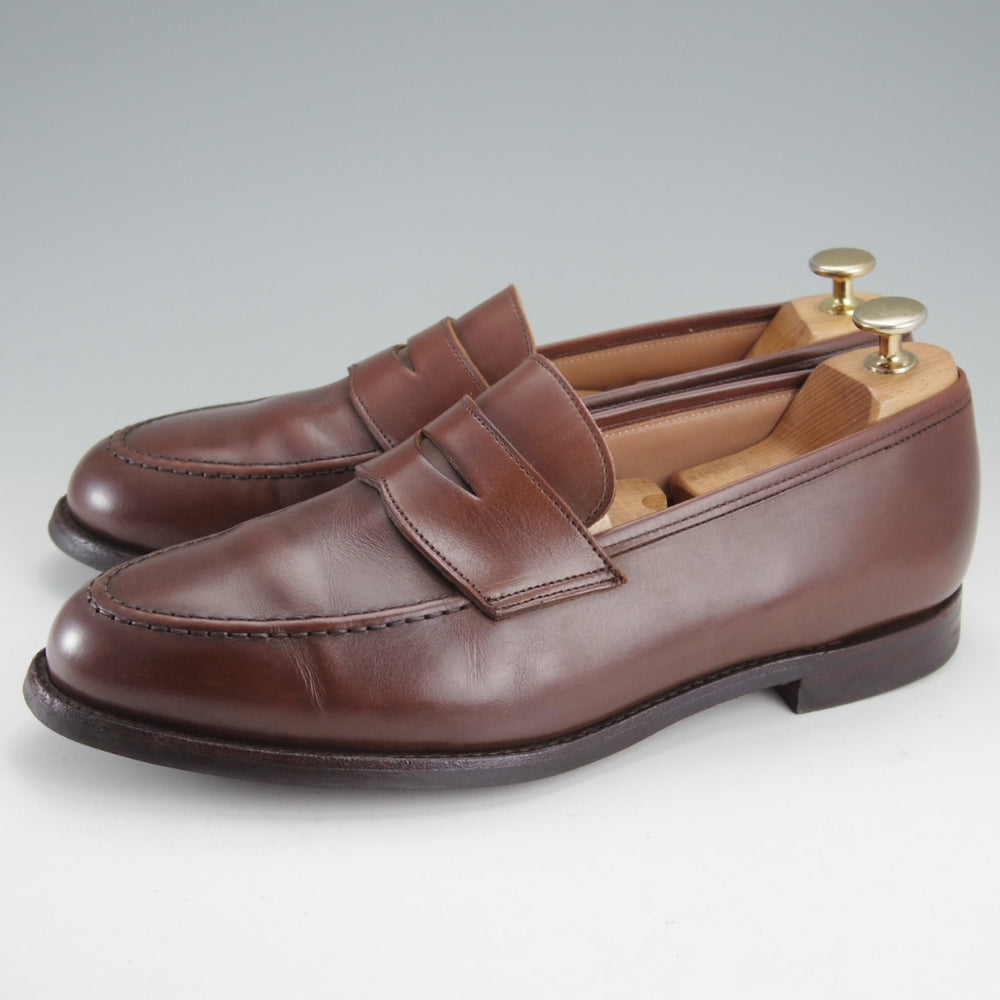 極上★クロケット&ジョーンズ 8.5E【定価￥127,600-★BOSTON 2/ボストン】376ラスト/コインローファー/カーフ/濃茶/Crockett&Jones★o124