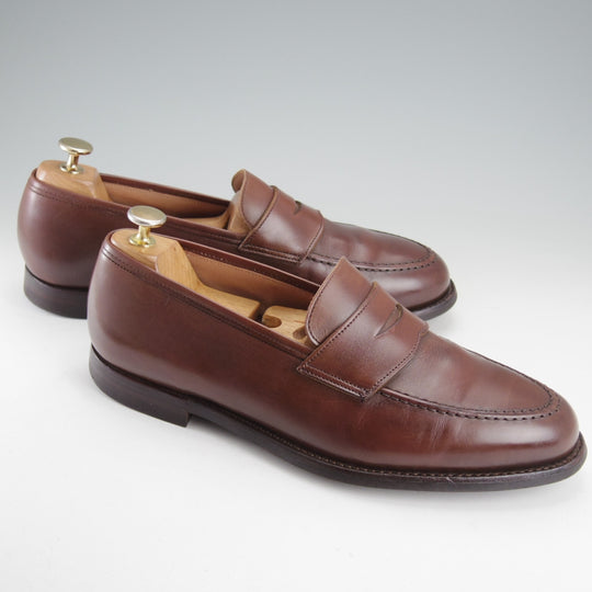 極上★クロケット&ジョーンズ 8.5E【定価￥127,600-★BOSTON 2/ボストン】376ラスト/コインローファー/カーフ/濃茶/Crockett&Jones★o124