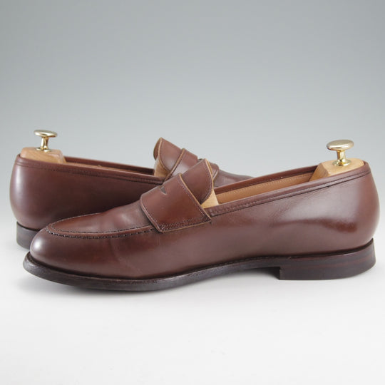 極上★クロケット&ジョーンズ 8.5E【定価￥127,600-★BOSTON 2/ボストン】376ラスト/コインローファー/カーフ/濃茶/Crockett&Jones★o124