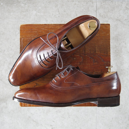 極美品★三陽山長 SIZE 8【定価￥94,600-★(伊)イルチア社のラディカカーフ/煌之介】R309ラスト/濃茶/メンズ★p243