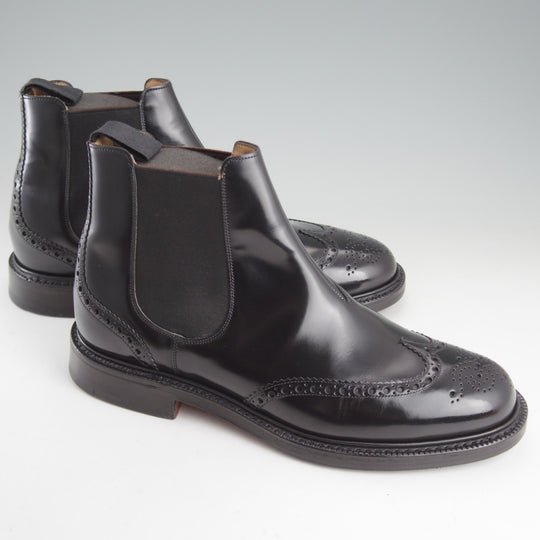 極美品★チャーチ 80F/UK8【5都市ロゴ★KETSBY/サイドゴアブーツ】103Bラスト/ポリッシュドバインダーカーフ/黒/Church's★o666