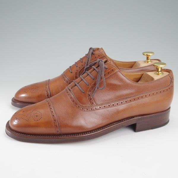 極上★(伊)ステファノ・ベーメル SIZE 39.5【定価20万円以上★ハンドソーンウェルテッド製法/セミブローグ】茶/Stefano Bemer★n632