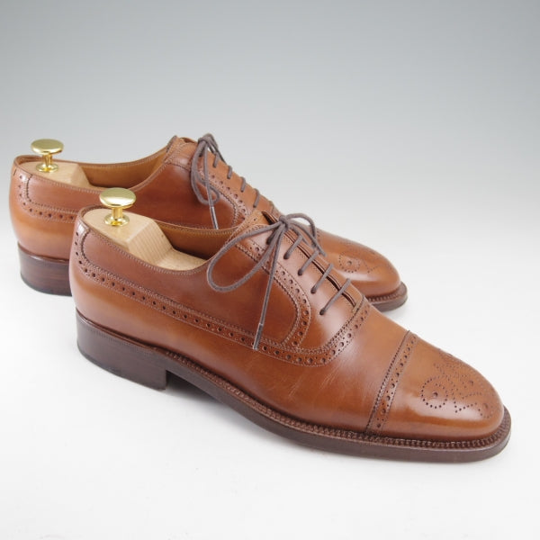 極上★(伊)ステファノ・ベーメル SIZE 39.5【定価20万円以上★ハンドソーンウェルテッド製法/セミブローグ】茶/Stefano Bemer★n632