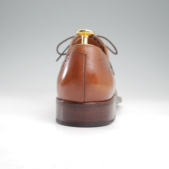 極上★(伊)ステファノ・ベーメル SIZE 39.5【定価20万円以上★ハンドソーンウェルテッド製法/セミブローグ】茶/Stefano Bemer★n632