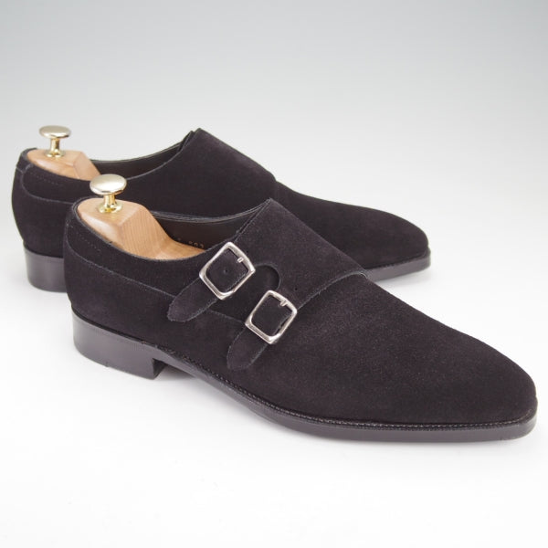 極上★Soffice&Solid/ソフィス&ソリッド SIZE 8【定価￥59,400-★ダブルモンク/S803】スエード/黒/トレーディングポスト取扱★n117