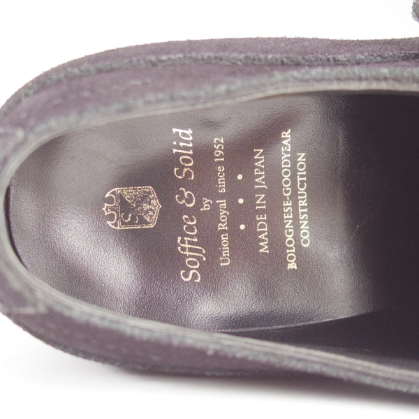 極上★Soffice&Solid/ソフィス&ソリッド SIZE 8【定価￥59,400-★ダブルモンク/S803】スエード/黒/トレーディングポスト取扱★n117