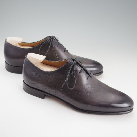未使用★(仏)ベルルッティ SIZE 5.5【定価￥363,000-★純正ツリー付/ALESSANDRO GALET/アレッサンドロ】ホールカット/黒系/Berluti★p238