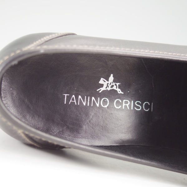 極上★(伊)タニノクリスチー SIZE 5.5【定価15万円以上★ストラップローファー/721】スリッポン/カーフ/黒/メンズ/TANINO CRISCI★n634