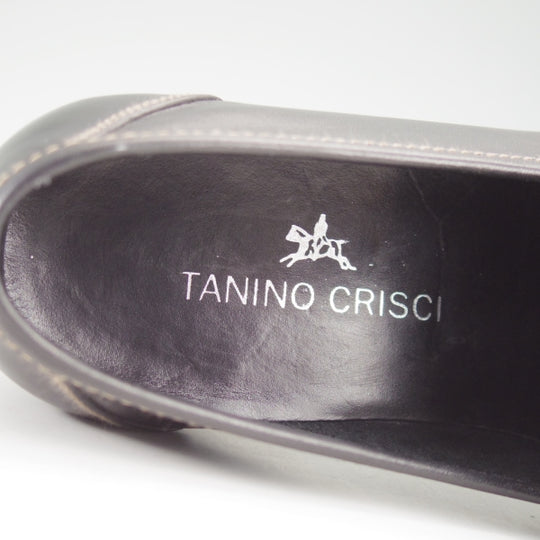極上★(伊)タニノクリスチー SIZE 5.5【定価15万円以上★ストラップローファー/721】スリッポン/カーフ/黒/メンズ/TANINO CRISCI★n634