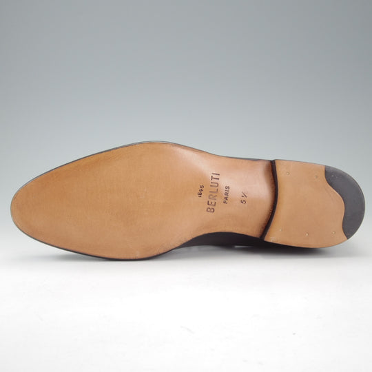 未使用★(仏)ベルルッティ SIZE 5.5【定価￥363,000-★純正ツリー付/ALESSANDRO GALET/アレッサンドロ】ホールカット/黒系/Berluti★p238