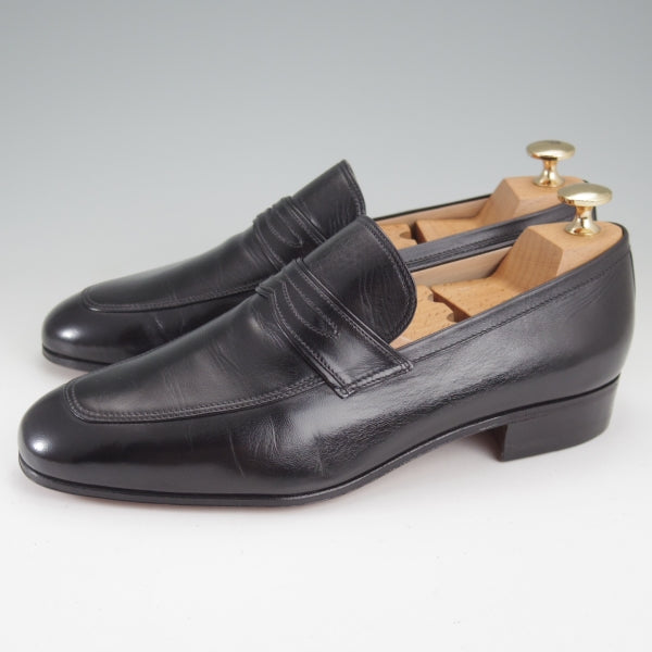 未使用★(伊)タニノクリスチー SIZE 5.5【デッドストック品★コインローファー/黒】スリッポン/カーフ/メンズ/TANINO CRISCI★n635