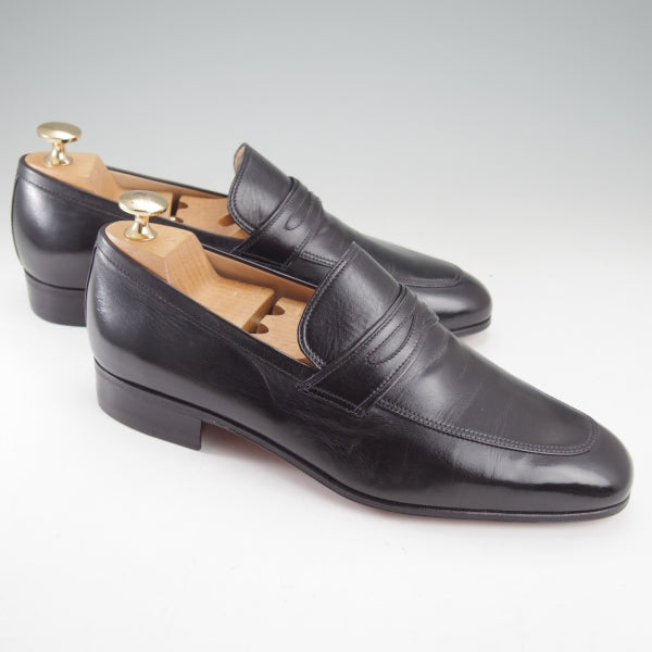 未使用★(伊)タニノクリスチー SIZE 5.5【デッドストック品★コインローファー/黒】スリッポン/カーフ/メンズ/TANINO CRISCI★n635