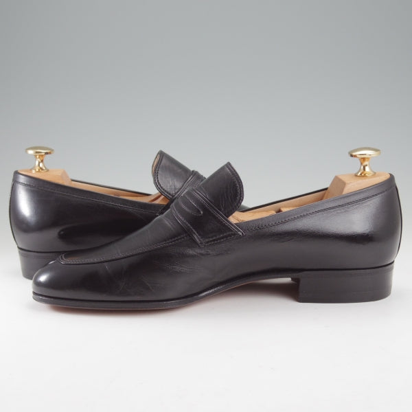 未使用★(伊)タニノクリスチー SIZE 5.5【デッドストック品★コインローファー/黒】スリッポン/カーフ/メンズ/TANINO CRISCI★n635