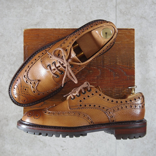 極上★(英)チーニー 6F【定価￥94,600-★AVON C/エイボン】コマンドソール/12508ラスト/フルブローグ/ALMOND/薄茶/メンズ/CHEANEY★o134