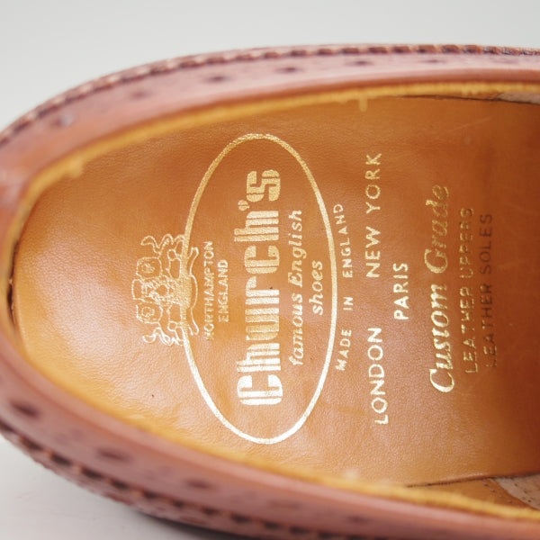 極上★チャーチ 50F/UK5【現行定価￥176,000-★旧チャーチ/73ラスト/CHETWYND】チェットウィンド/3都市ロゴ/茶/Church's★n636