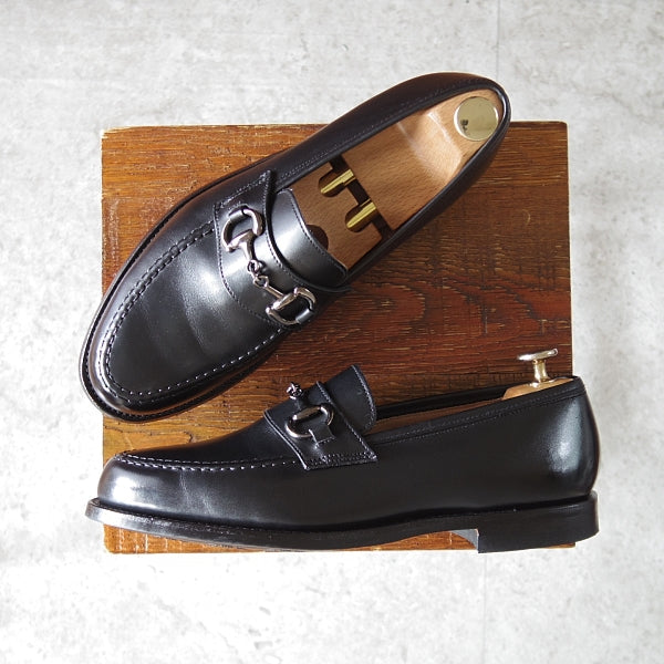 美品★クロケット&ジョーンズ 6E【定価￥126,500-★ボストン2同型/376ラスト/HENDON】ビットローファー/カーフ/黒/Crockett&Jones★n126