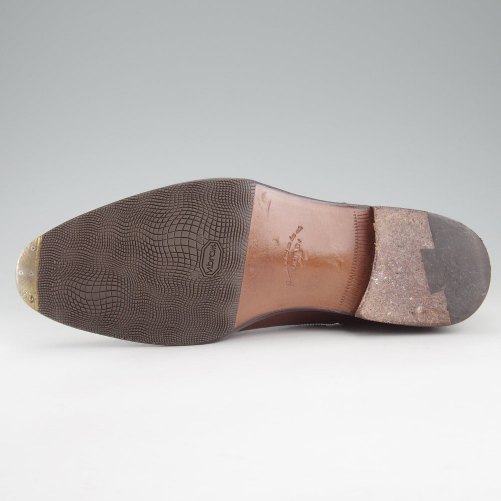 美品★(浅草)ギルド・オブ・クラフツ SIZE 6.5(M)【定価￥132,000-★(英国製)純正ツリー付/Robinson 3】セミブローグ/濃茶/メンズ★o672