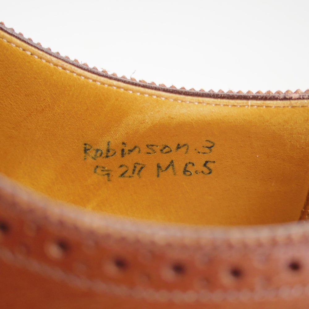 美品★(浅草)ギルド・オブ・クラフツ SIZE 6.5(M)【定価￥132,000-★(英国製)純正ツリー付/Robinson 3】セミブローグ/濃茶/メンズ★o672