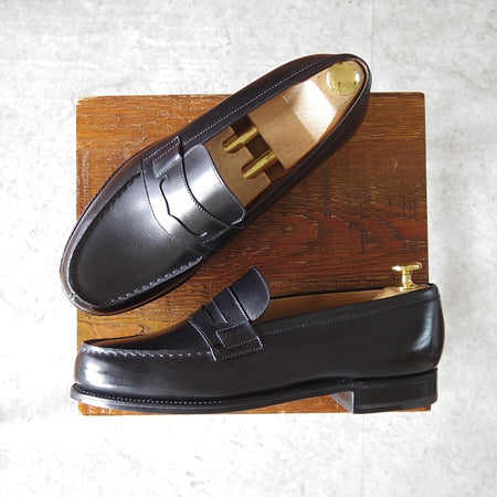未使用★J.M.ウエストン 5.5E【定価￥156,200-★180/コインローファー】41ラスト/ボックスカーフ/黒/メンズ/Weston/ウェストン★n132