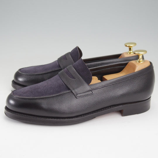 極美品★ジョンロブ(レディース) 4.5E【定価￥184,800-★ROWAN/ローワン/W317ラスト】コインローファー/コンビ/黒×紺/JOHN LOBB★n121