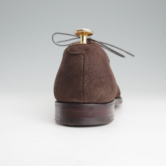 極美品★クロケット&ジョーンズ 6.5E【現行定価10万円以上★HALLAM/348ラスト】ストレートチップ/スエード/濃茶/Crockett&Jones★o130