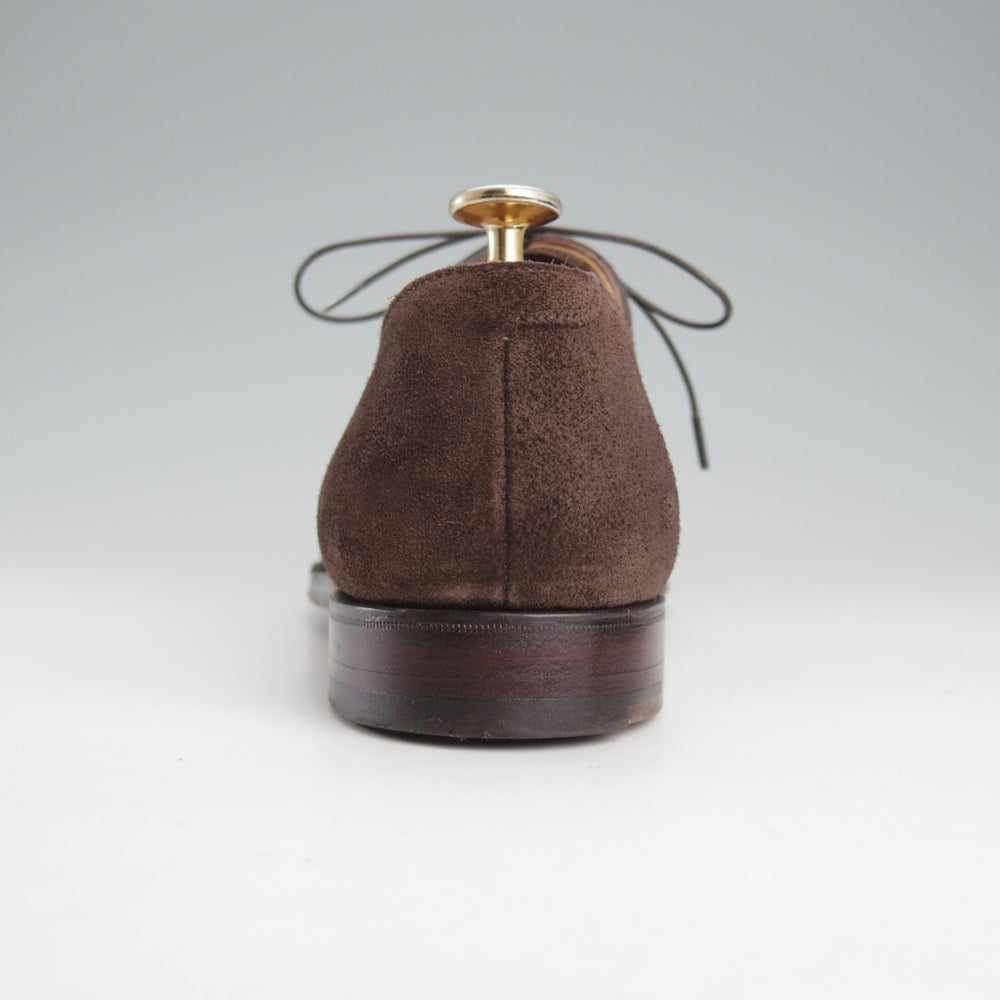 極美品★クロケット&ジョーンズ 6.5E【現行定価10万円以上★HALLAM/348ラスト】ストレートチップ/スエード/濃茶/Crockett&Jones★o130