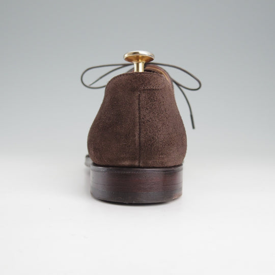 極美品★クロケット&ジョーンズ 6.5E【現行定価10万円以上★HALLAM/348ラスト】ストレートチップ/スエード/濃茶/Crockett&Jones★o130