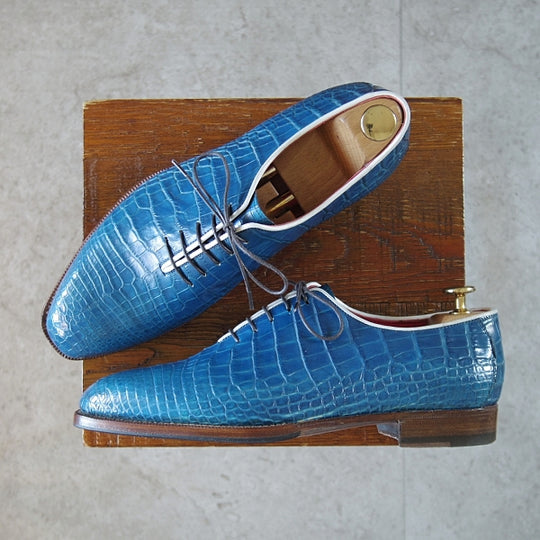 美品★(伊)エンツォ・ボナフェ SIZE 6【オーダー時価格40万円程度★クロコダイル/純正シューツリー付】9分仕立て/Enzo Bonafe★n642