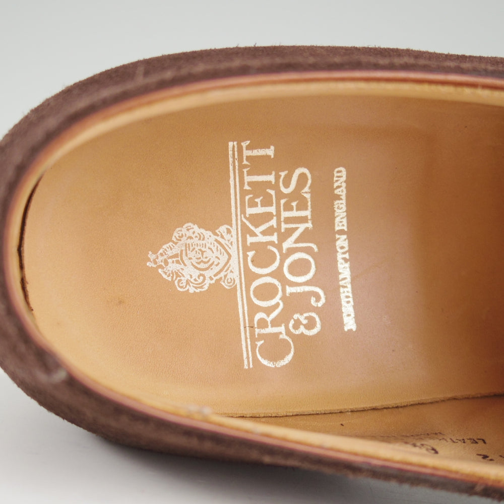 極美品★クロケット&ジョーンズ 6.5E【現行定価10万円以上★HALLAM/348ラスト】ストレートチップ/スエード/濃茶/Crockett&Jones★o130