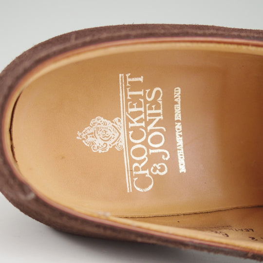 極美品★クロケット&ジョーンズ 6.5E【現行定価10万円以上★HALLAM/348ラスト】ストレートチップ/スエード/濃茶/Crockett&Jones★o130