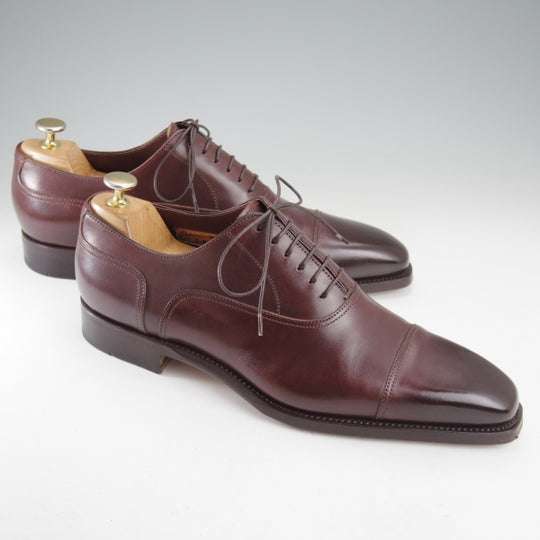 極美品★(伊)サントーニ SIZE 7.5【上級★グッドイヤーウェルテッド製法/13177】ストレートチップ/カーフ/濃茶/メンズ/Santoni★n637