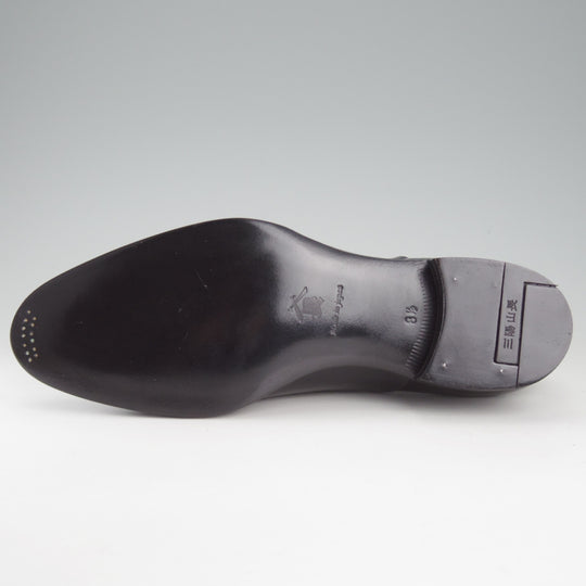 未使用★三陽山長 SIZE 8.5【定価￥99,000-★匠一郎/レベルソ仕立て/R2010ラスト】SHOICHIRO/ストレートチップ/カーフ/黒/メンズ★o674