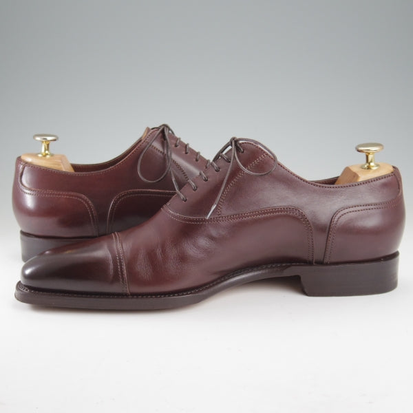 極美品★(伊)サントーニ SIZE 7.5【上級★グッドイヤーウェルテッド製法/13177】ストレートチップ/カーフ/濃茶/メンズ/Santoni★n637