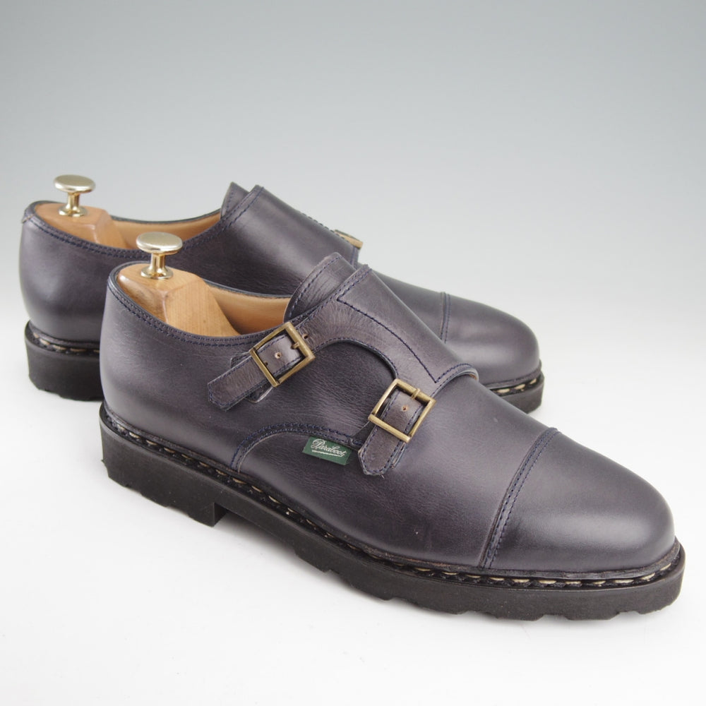 未使用★パラブーツ SIZE 8【定価￥96,800-★ウィリアム/WILLIAM】マルシェソール/ダブルモンク/リスレザー/NUIT/紺/Paraboot★o132