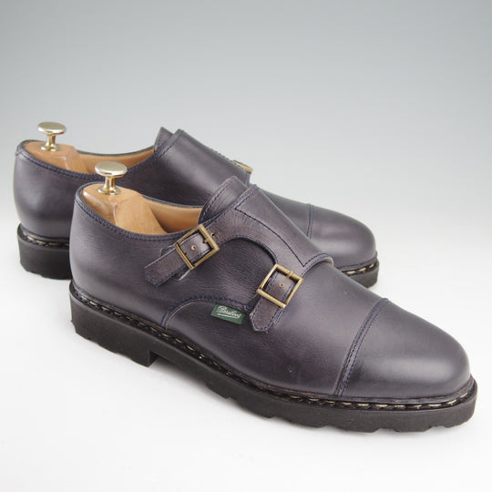 未使用★パラブーツ SIZE 8【定価￥96,800-★ウィリアム/WILLIAM】マルシェソール/ダブルモンク/リスレザー/NUIT/紺/Paraboot★o132