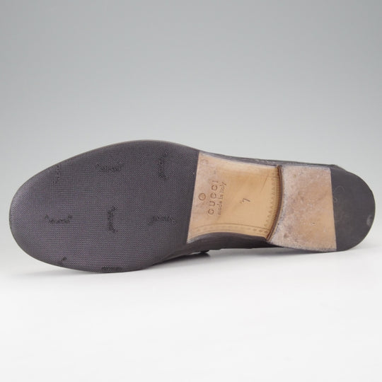 極上★(伊)GUCCI/グッチ SIZE 7【クロコダイル仕様★1953コレクション/ホースビットローファー】スリッポン/黒/メンズ★n638