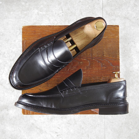 極美品★トリッカーズ SIZE 7.5【現行定価10万円以上★コインローファー/ADAM】M7956/コインローファー/ボックスカーフ/黒/Tricker's★o685