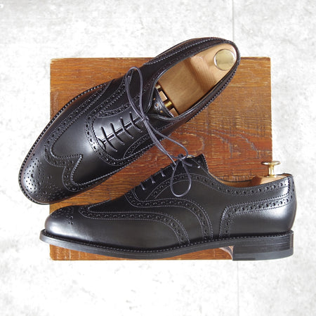 未使用★J.M.ウエストン 7.5D【定価￥187,000-★376/フルブローグ】11ラスト/ボックスカーフ/黒/メンズ/Weston/ウェストン★o690