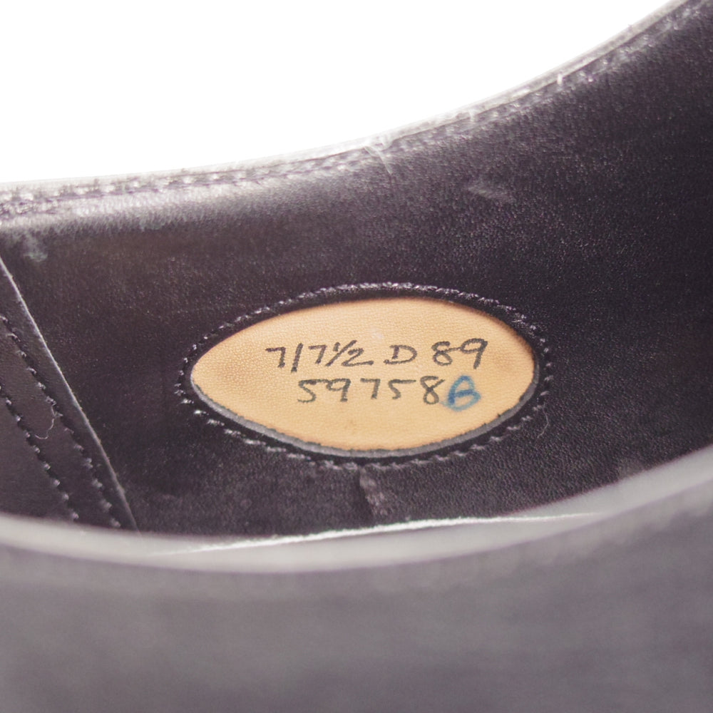 ★エドワードグリーン 7D【現行定価20万円以上★プレーントゥ/PEERING】89ラスト/カーフ/黒/メンズ/EDWARD GREEN★p246