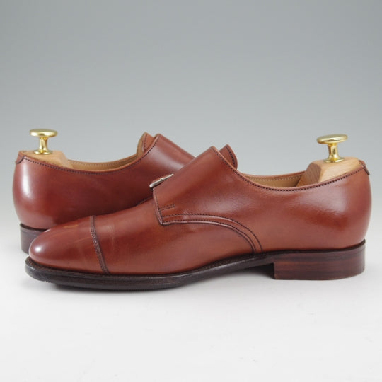 極美品★クロケット&ジョーンズ(レディース) 22.5cm程度【定価￥143,000-★ダブルモンク/RUBY】617ラスト/カーフ/茶/Crockett&Jones★n641