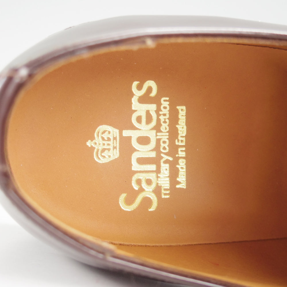 ほぼ未使用★(英)サンダース SIZE 7.5【定価￥68,200-★ミリタリーコレクション/Military Derby Shoe】ストレートチップ/EBONY/濃茶★o136