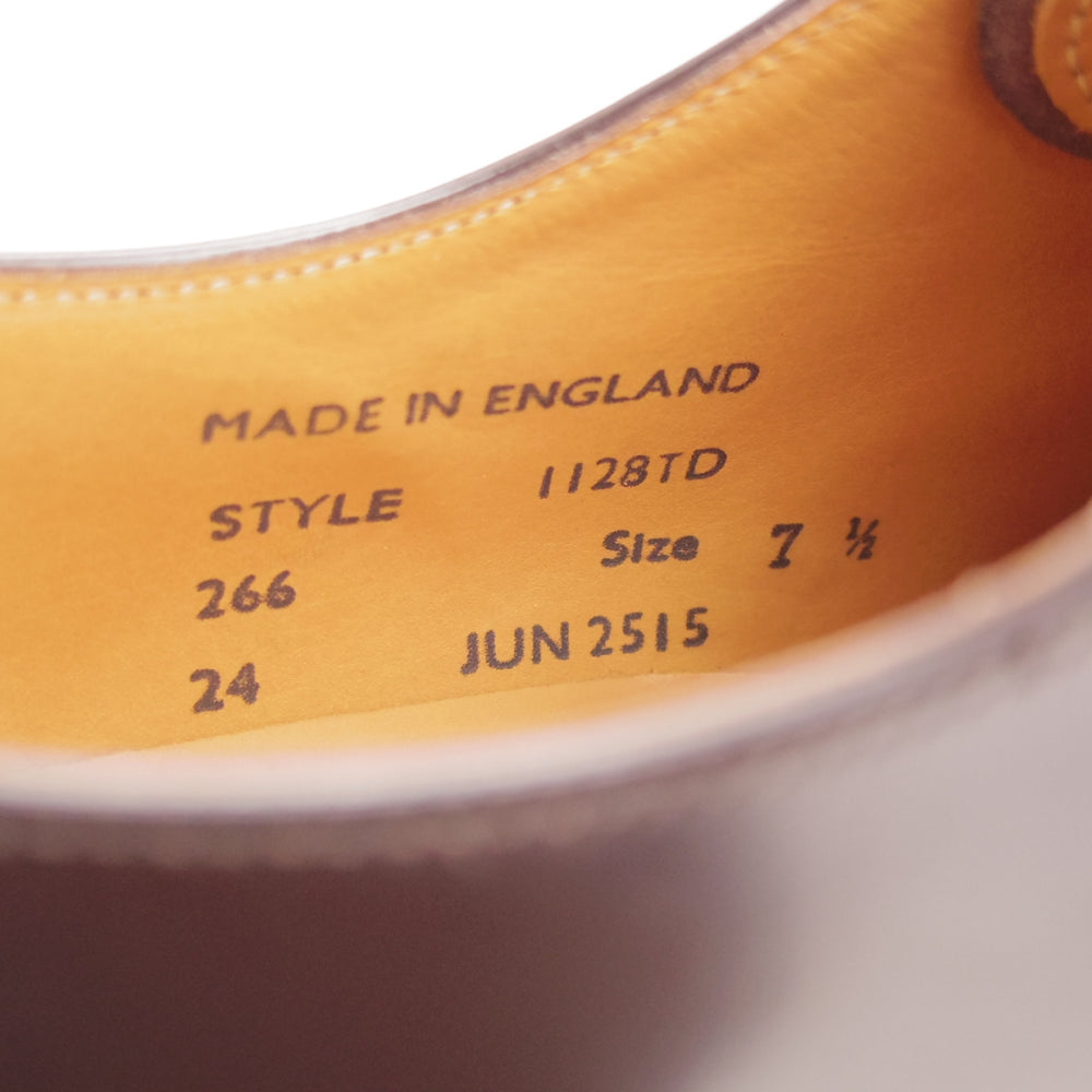 ほぼ未使用★(英)サンダース SIZE 7.5【定価￥68,200-★ミリタリーコレクション/Military Derby Shoe】ストレートチップ/EBONY/濃茶★o136