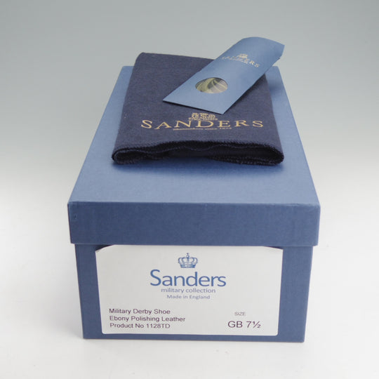 ほぼ未使用★(英)サンダース SIZE 7.5【定価￥68,200-★ミリタリーコレクション/Military Derby Shoe】ストレートチップ/EBONY/濃茶★o136