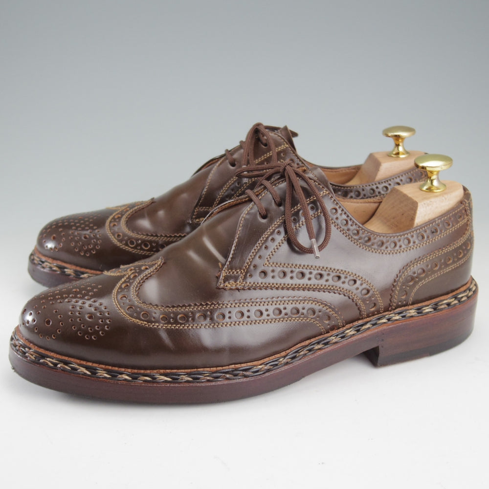 極美品★(独)ハインリッヒ・ディンケラッカー SIZE 6.5【貴重★茶系コードバン/純正ツリー付/BUDA】ブダ/Heinrich Dinkelacker★p248